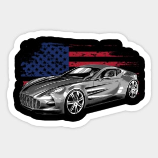 Aston Martin One-77 (2009–2012) Cars Form American Flag Sticker